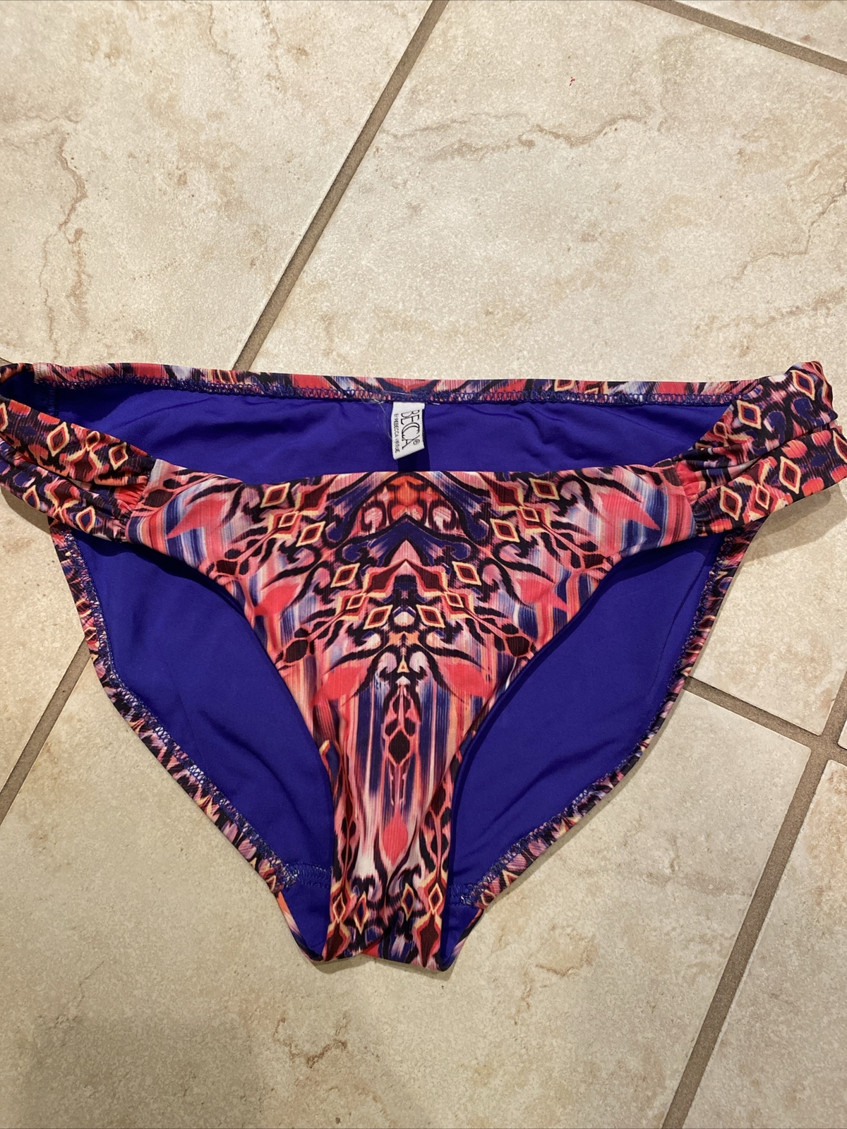 BECCA Bikini Bottoms Medium Split Back Multi Colo… - image 1