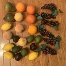 Lot 27 Realistic Artificial Fake Grapes Oranges Pears Lemons Peaches Life Size