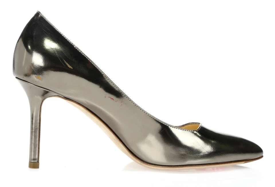 Zapatos de tacón Marvin K para mujer gris platino charol punta puntiaguda talla 8,5 Foto 4 de 4