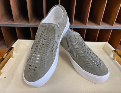 Marc Fisher Olive Green Woven Suede Slip-on Dexie Low Top Sneakers