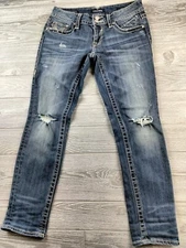 Vigoss Jeans  Thompson Tomboy Skinny Pants Distressed Womens Low Rise 28x27