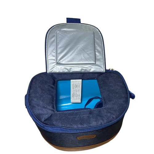 Thermoskanne 6 Dosen weiche Kühlbox - marineblau kariert, isolierte Brotzeittasche - Bild 6 von 7