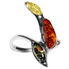 3.7g Authentic Baltic Amber 925 Sterling Silver Ring Jewelry N-A7236 s.8