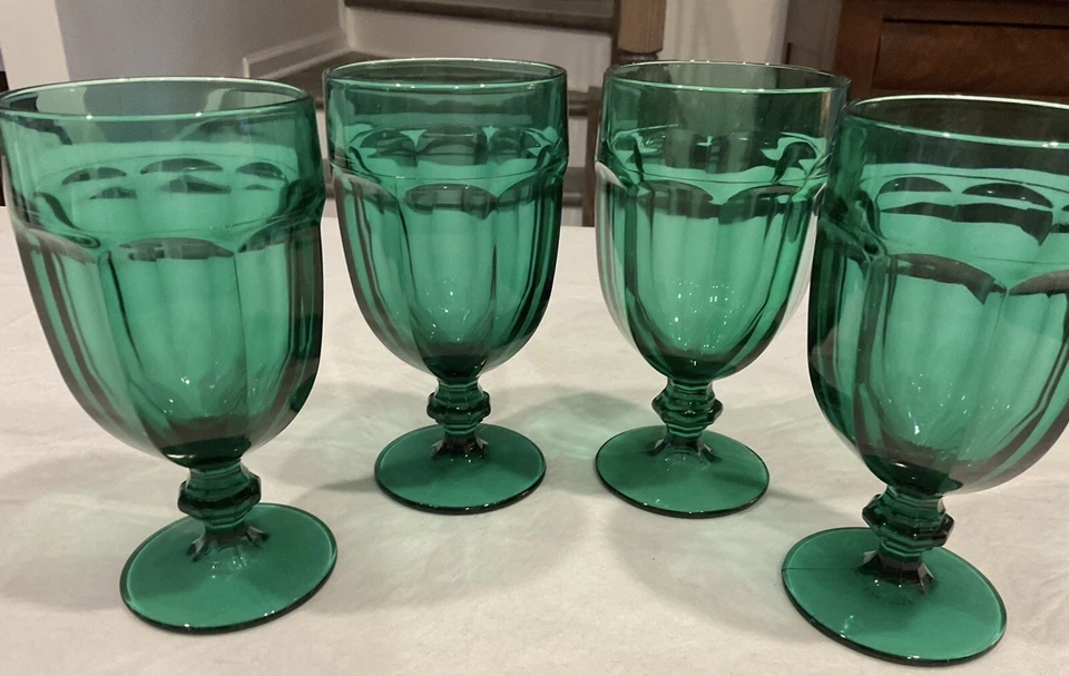 4 vasos de té helado Duratuft Libbey de enebro verde esmeralda de 7 pulgadas de alto  Foto 3 de 4