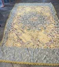 ABC Carpet Italian fringe Tablecloth throw silk ?  New 109 X 69 New w tag