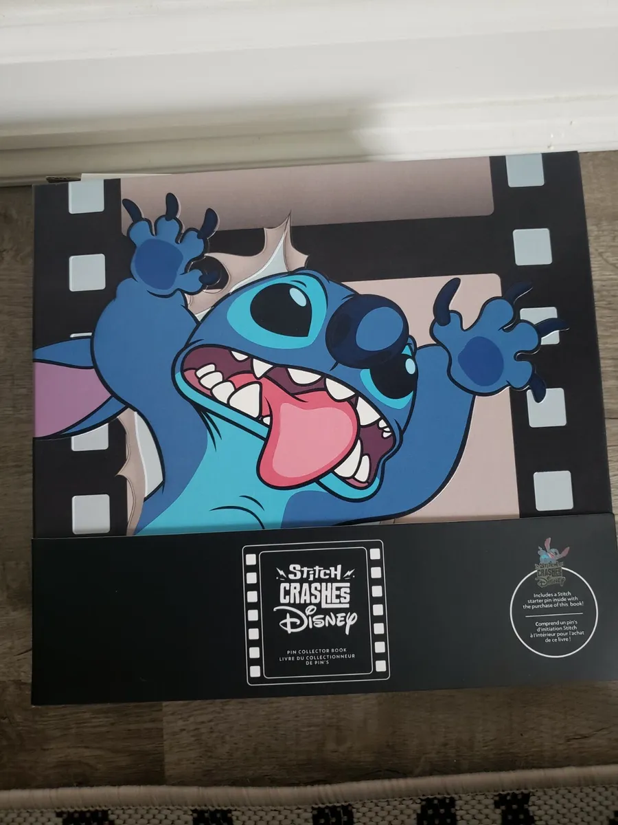 stitch crashes disney complete pin set and book
