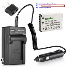 Kastar Battery AC Travel Charger for Kodak LB-070 LB070  Kodak PIXPRO S1 Camera