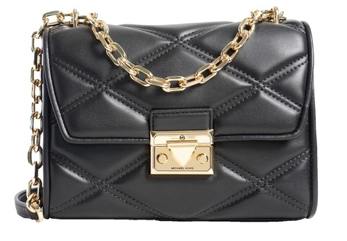 Michael Kors Black Quilted Women\'s Bag Y2K VINTAGE!! Michael Kors Black Quilted Leather Shoulder Bag with Gold  main image 4