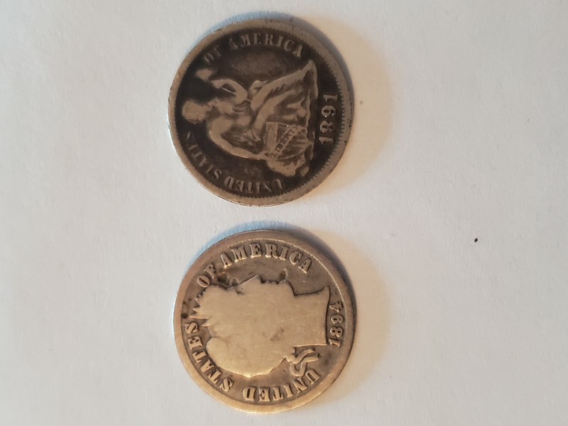 1891 And 1894 Dimes