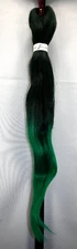Easy Braid Black to Green Ombre Hair Extensions For Braiding 6 Packs