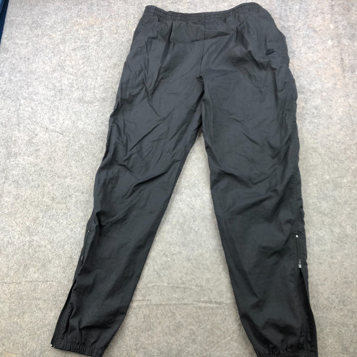 00s NIKE nylon wide pant “matte black” Vintage NIKE WIDE LEG LOOSE Black SWEATPANTS 90s Size XL