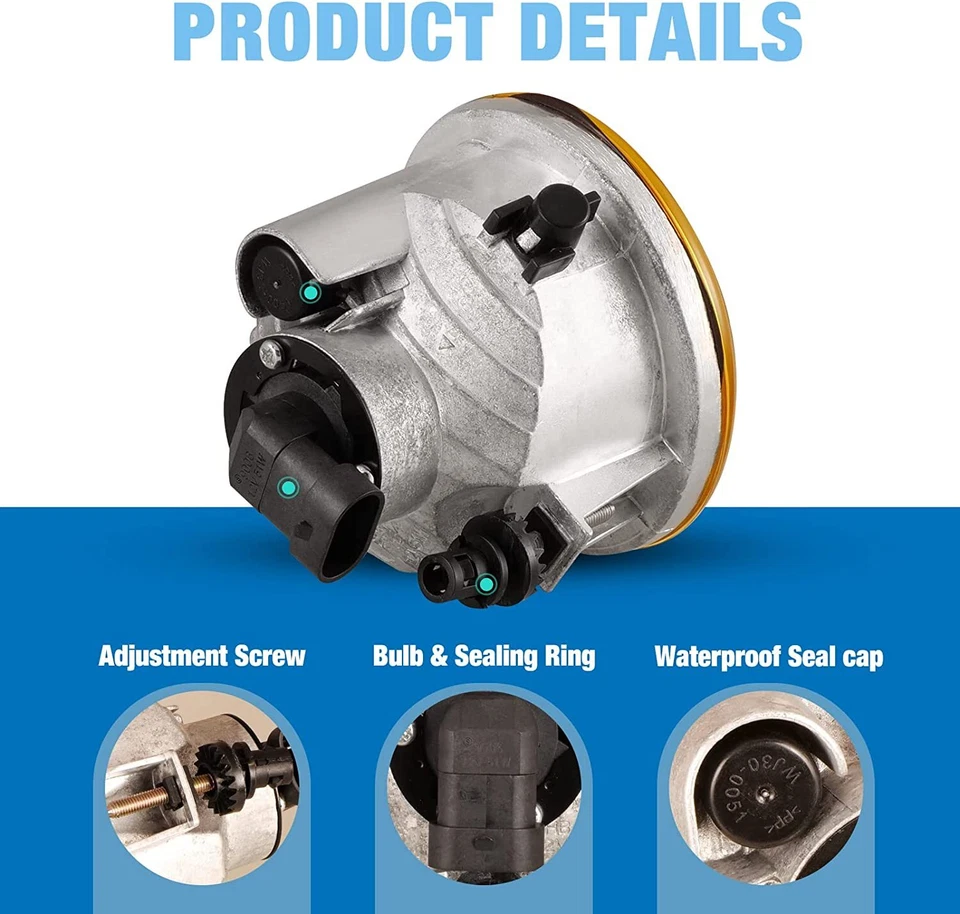 Fog Lights for 2003-2008 Toyota Matrix Pontiac Vibe Yellow Len Bumper Lamps Pair - Imagem 3 de 4