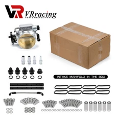 92MM ALUMINUM LS1 LS2 LS6 INTAKE MANIFOLD 5.3L 6.0 5.7L SILVER W/ THROTTLE BODY