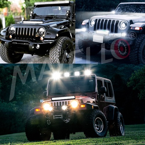 20" inch 420W Led Light Bar Tri Row Spot Flood Combo Work 4WD Truck SUV ATV 22'' - Picture 8 of 8