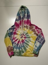  248 NSF Lisse Tie Dye Rainbow Cross Neck Women  s Pullover Hoodie Sz. L