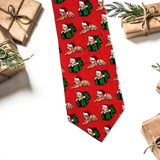 Puppy Dog Santas in Gift Box Christmas Necktie Mark Alexander 100% Silk