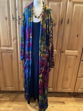 Art To Wear Tie Dye Kathmandu Cardigan Os Hippie Long Pockets Thailand Boho