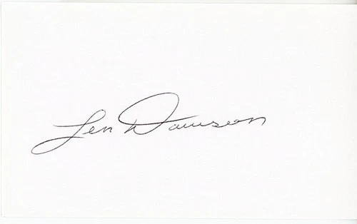 HOF -LEN DAWSON- Signed/Autograph/Auto KANSAS CITY CHIEFS Football Index Card