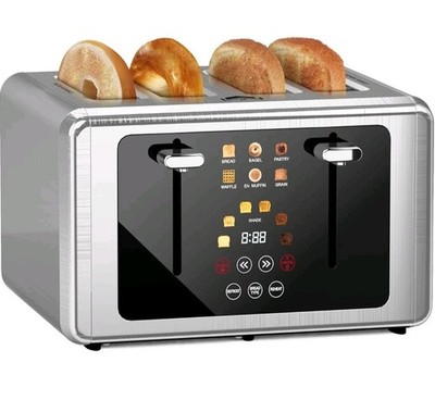 4-slice toaster with touch control, matte black, 120V, 1650W NEW