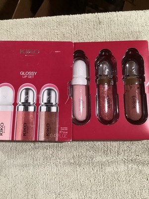 KIKO MILANO Glossy Lip Set Plumping Effect Hydrating Lip Gloss Pink Red Brown