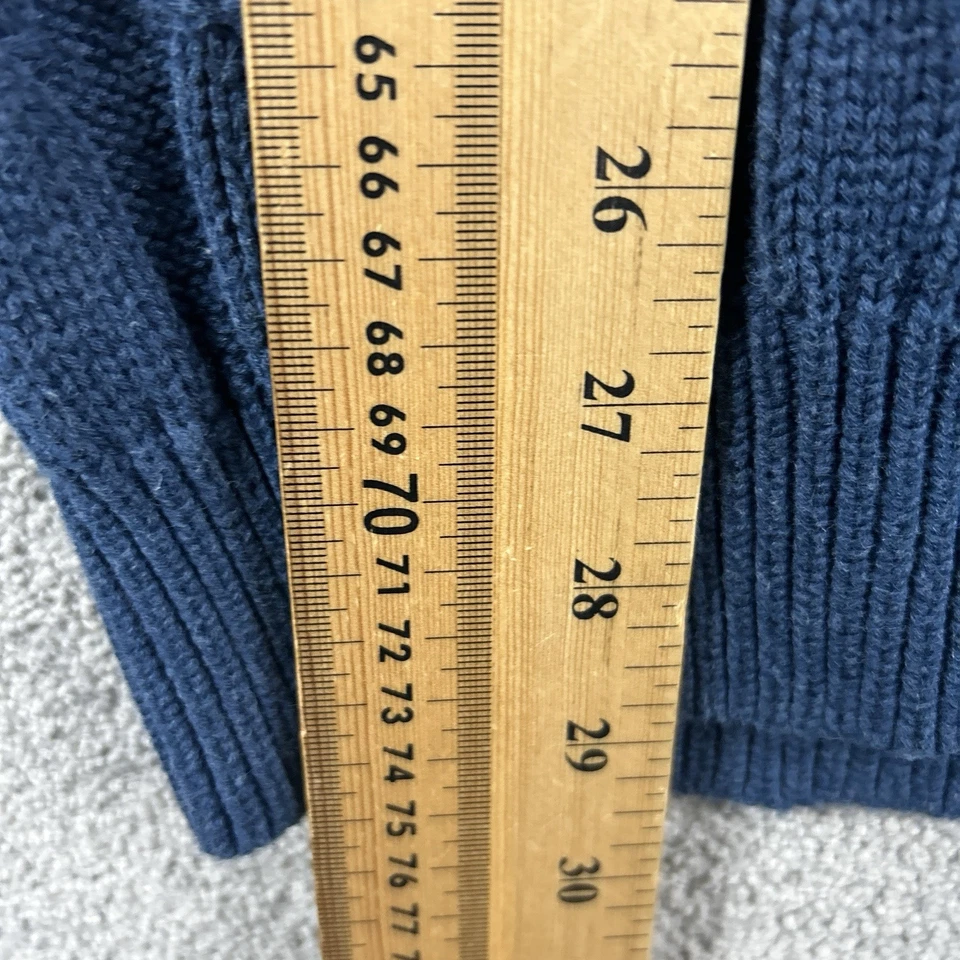 Suéter Moderno Diversión Azul Tejido con Cable Pullover Cuello Redondo Talla L Grande Jersey Foto 3 de 4