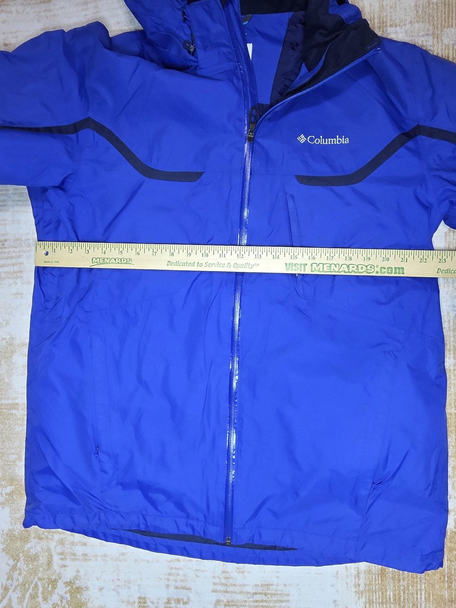 Columbia Jacket Mens Large Blue Omni-Tech Interchange Hooded
