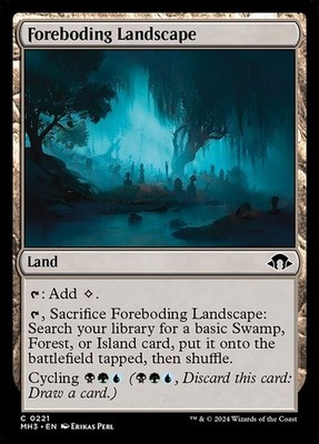 (1x FOIL) FOREBODING LANDSCAPE - Modern Horizons 3   MTG Magic the Gathering