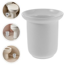 Space Saving White Ceramic Toilet Brush Holder Porcelain Bathroom Accessory