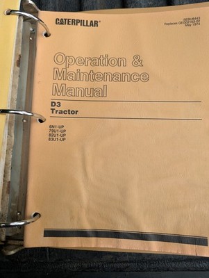 OEM CAT Binder Caterpillar Service Operation Manual D3 Tractor Dozer 931 Backhoe