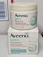 Aveeno CALM + RESTORE Sensitive Skin 1.7oz Redness Relief MOISTURIZING CREAM nib