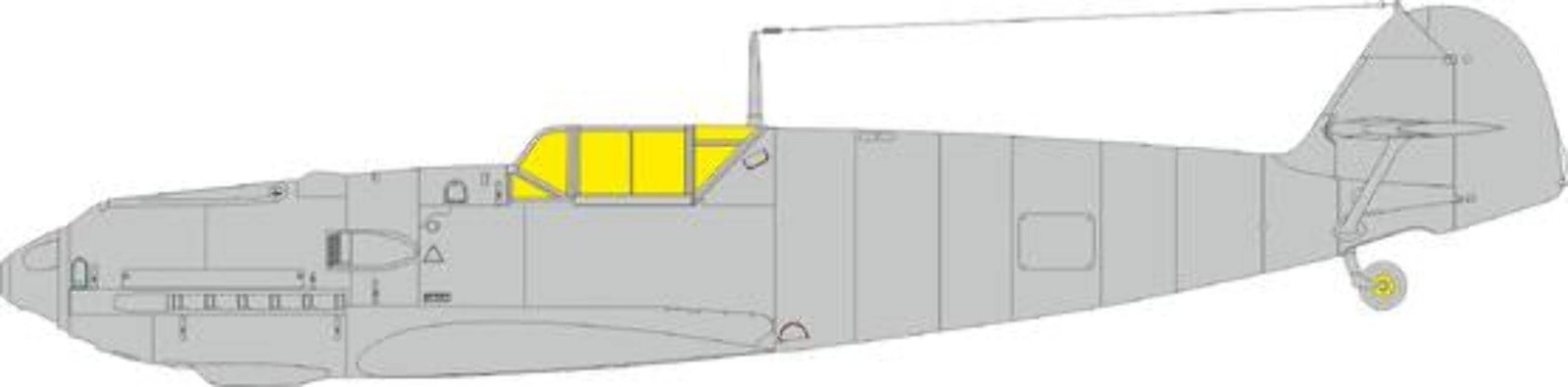 Eduard JX329 1:32 Messerschmitt Bf-109E TFace canopy frame paint mask