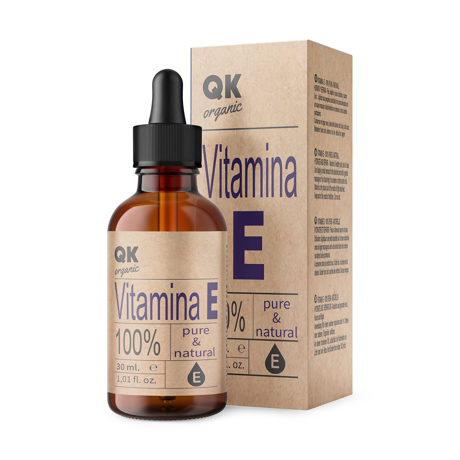 Pure Liquid Vitamin E (Tocopherol) 30 ml - Naturale - Antiossidante e (P9w)