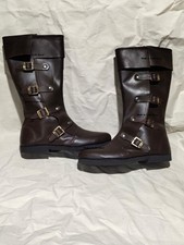 Renaissance Fair Boots Handmade Leather Pirate Shoes Medieval LARP Costume.