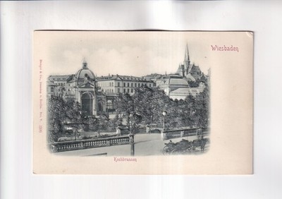 G1795 WIESBADEN Kochbrunnen Postcard RELIEF MAP Stengel & Co Hessen