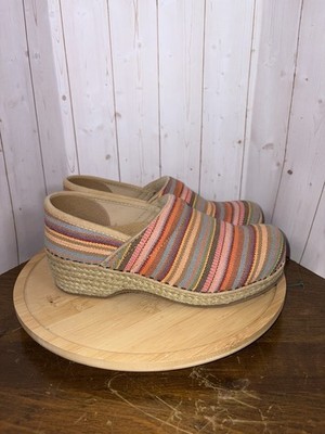 Dansko Jute Pro Stripe Multi Professional Clog Women's EU Size 37 / 6 Rainbow