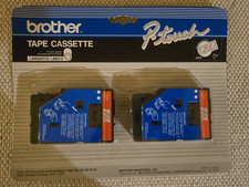 Brother P-touch Tape Cassette 2 Pack TC-11 Laminated Labels Red on Clear 1/2"