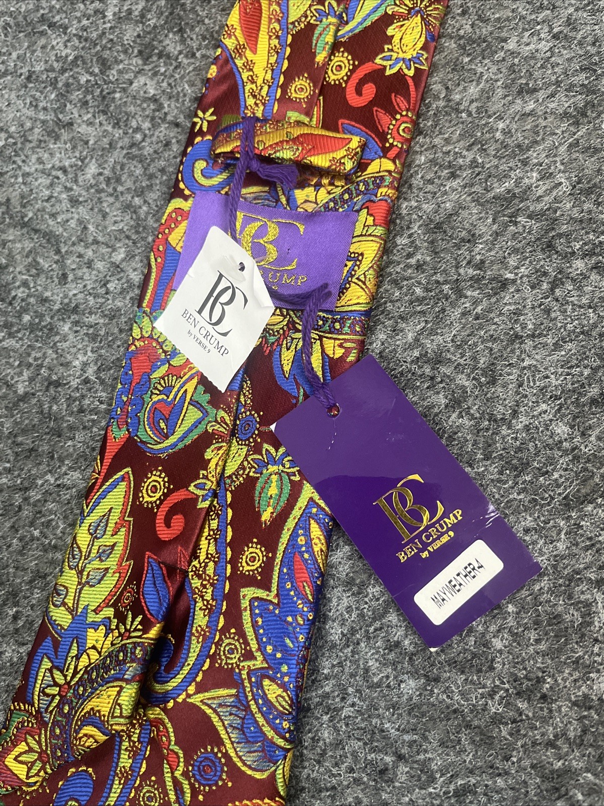 Verse 9 for Ben Crump Tie Necktie Mayweather Multicolor Paisley Floral
