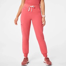 FIGS Women  s Technical Collection Zamora Jogger Scrub Pants Pink Pulse Size L