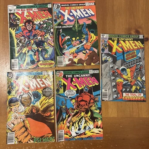 Uncanny X-Men Lot #107 115 116 117 122 1st Starjammers Vintage Comics Bronze Age