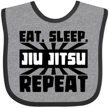 Inktastic Eat, Sleep, Jiu Jitsu, Repeat Baby Bib Sports Martial Arts Grappling