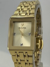 Bulova 97P140 Women s Diamond Dial Gold Tone Stainless Steel Watch