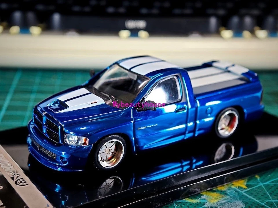 GCD 1:64 Plating Blue RAM SRT-10 Pickup Truck Sportmodell Diecast Metall Auto