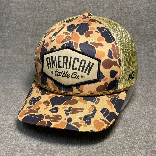 American Cattle Co Hat Cap Mens Duck Camo Snapback Rope Mesh Patch ...