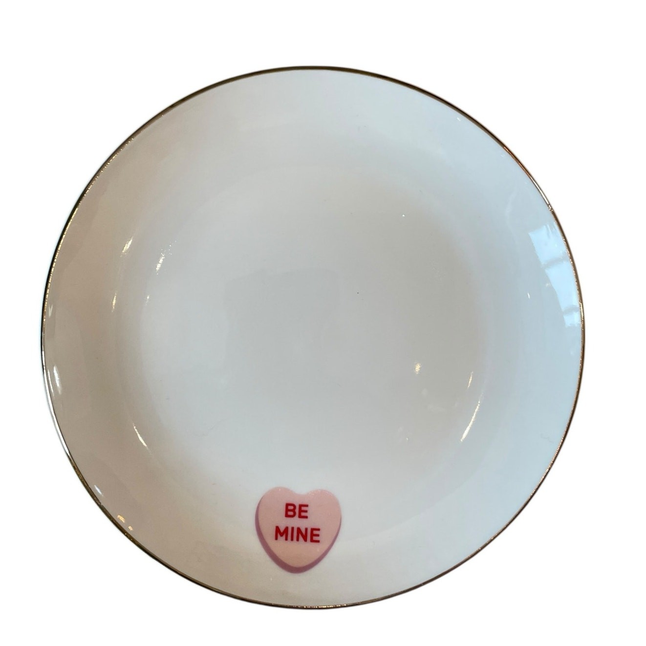 Medici Valentine Conversation Heart Appetizer Plates 6in Ceramic Set of 4 NEW thumbnail 2