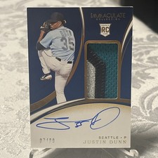 Justin Dunn 2020 Panini Immaculate Auto #147 Rookie 3 Color Patch 07/99 Seattle