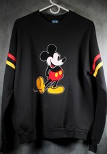 Vintage Disney Mickey Mouse Black Sweatshirt XL Velvet USA Made 80s