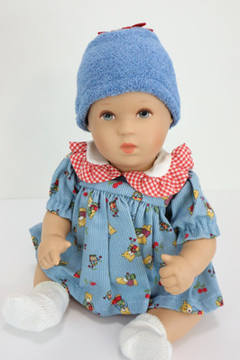 Vintage Kathe Kruse Bade Baby Puppe Doll 12'' All Original Teddy Bear Dress & Hat