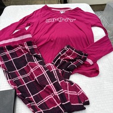 DKNY Ladies 2 Piece Pyjama Set Pink/Berry Medium NO TAGS