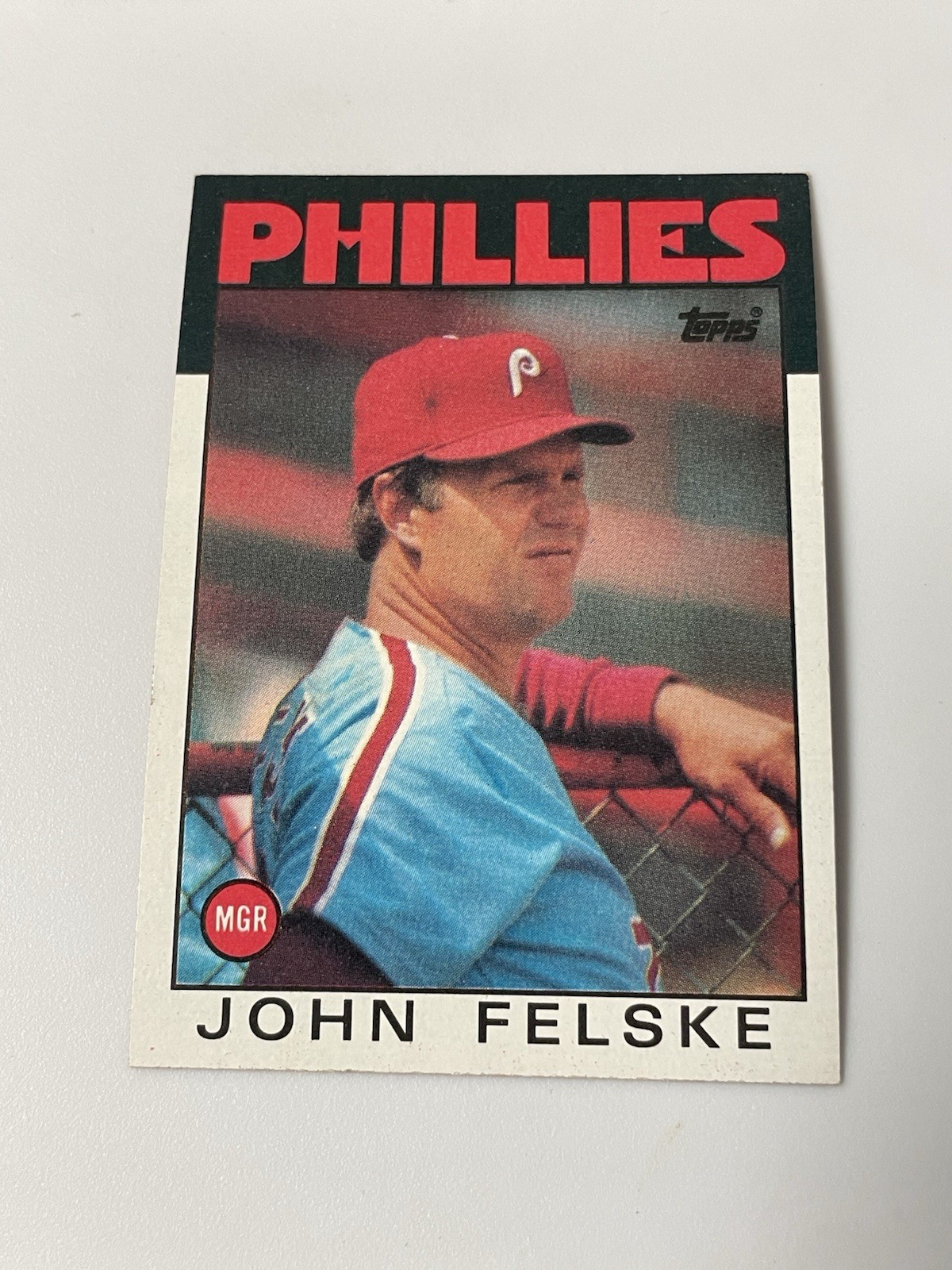 1986 Topps Philadelphia Phillies John Felske