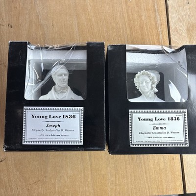 RARE 1999 LATTER DAY DESIGNS ''YOUNG LOVE 1836'' JOSEPH SMITH & EMMA BUST SCULPTUR